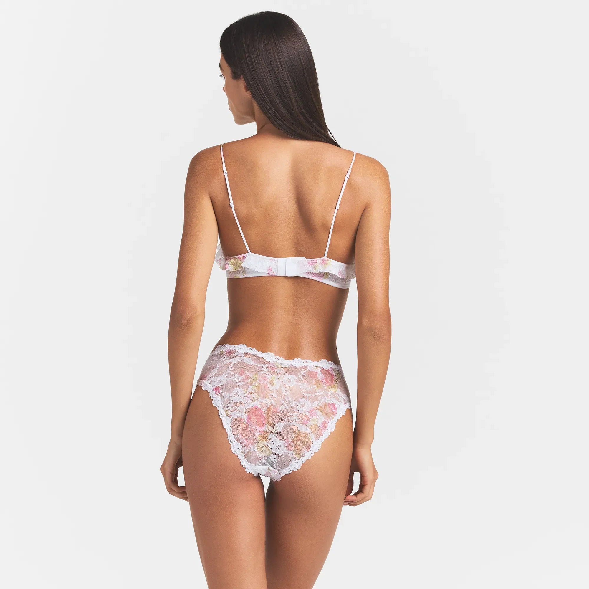 STRETCH LACE BRIEF | SNOW VINTAGE FLORAL PRINT