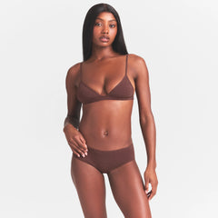 EVERYDAY COTTON TRIANGLE BRALETTE | COCOA HEATHER