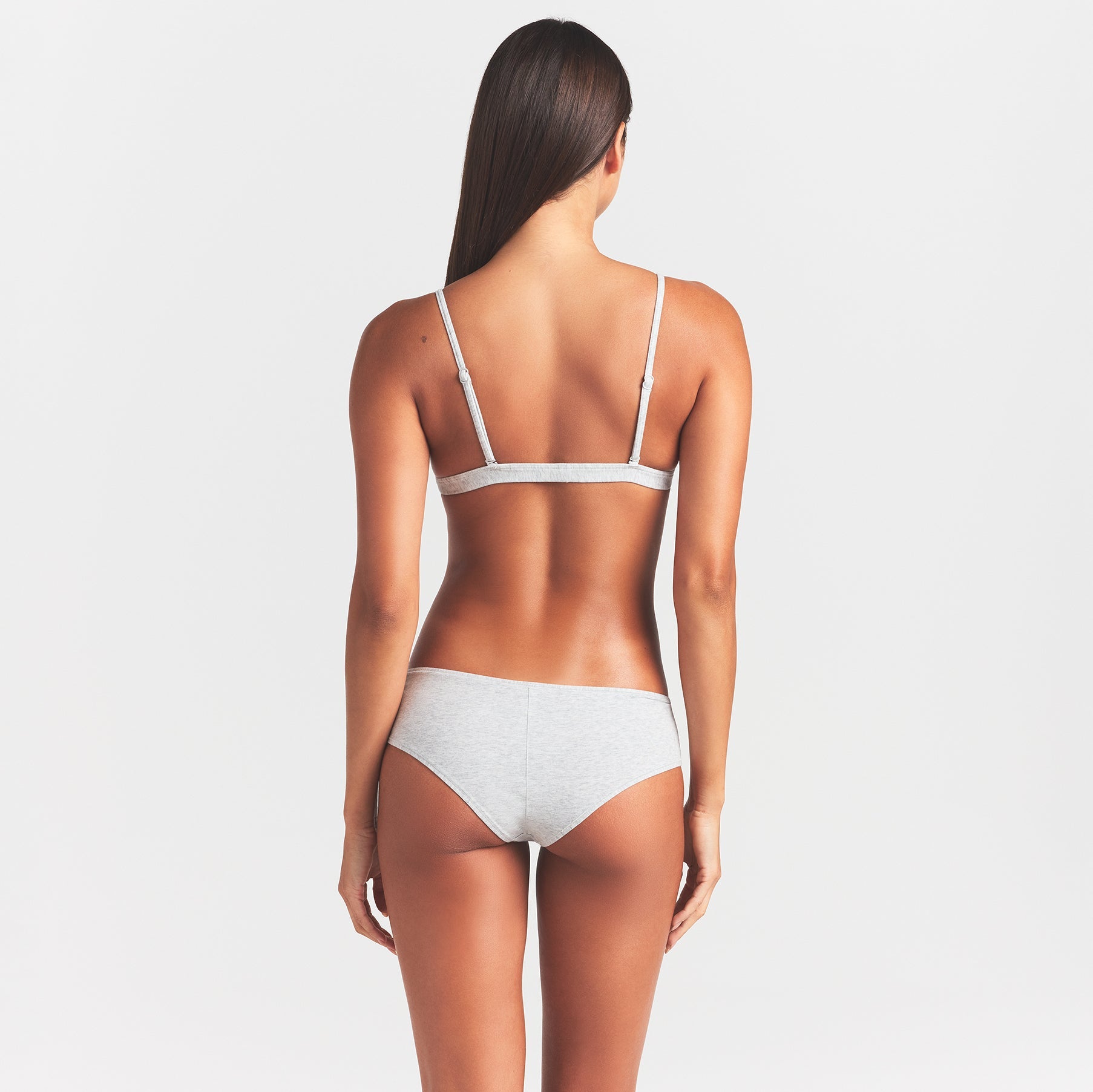 EVERYDAY COTTON TRIANGLE BRALETTE | LIGHT HEATHER GREY