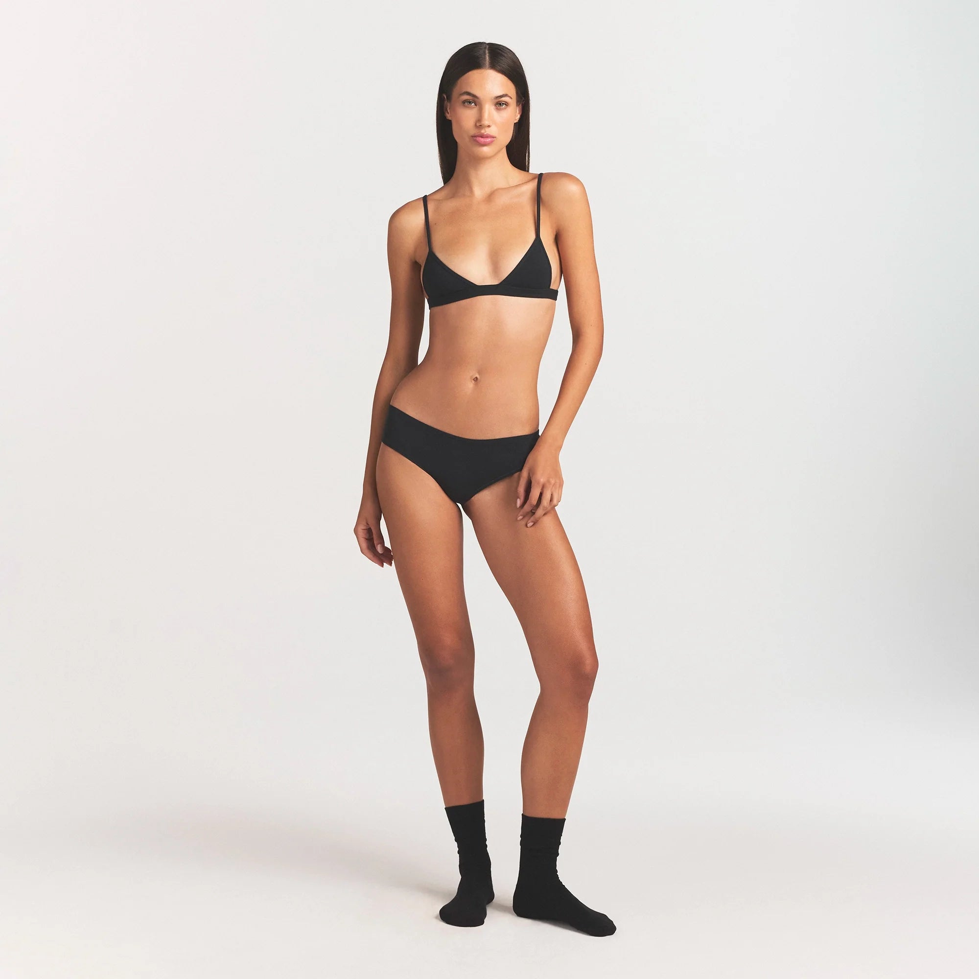 EVERYDAY COTTON TRIANGLE BRALETTE | ONYX