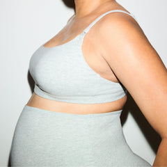 COTTON JERSEY MATERNITY NURSING SCOOP BRALETTE 2-PACK | LIGHT HEATHER GREY