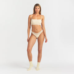 LIGHTWEIGHT COTTON STRAIGHT NECK BRALETTE | BUTTER TONAL