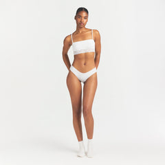 LIGHTWEIGHT COTTON STRAIGHT NECK BRALETTE | SNOW