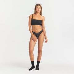 LIGHTWEIGHT COTTON STRAIGHT NECK BRALETTE | SOOT TONAL