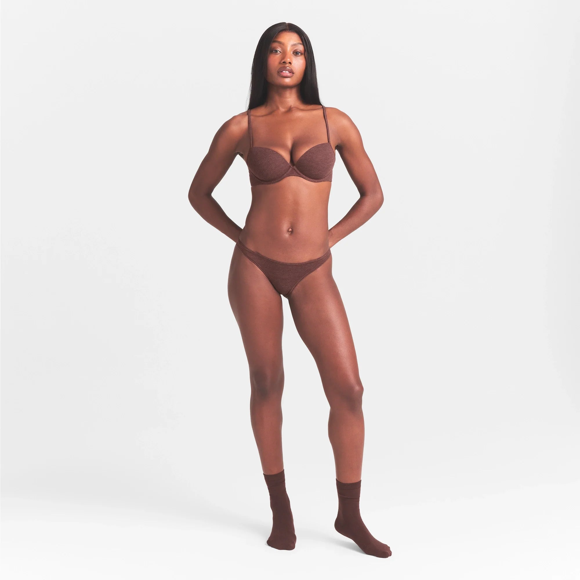 EVERYDAY COTTON T-SHIRT BRA | COCOA HEATHER