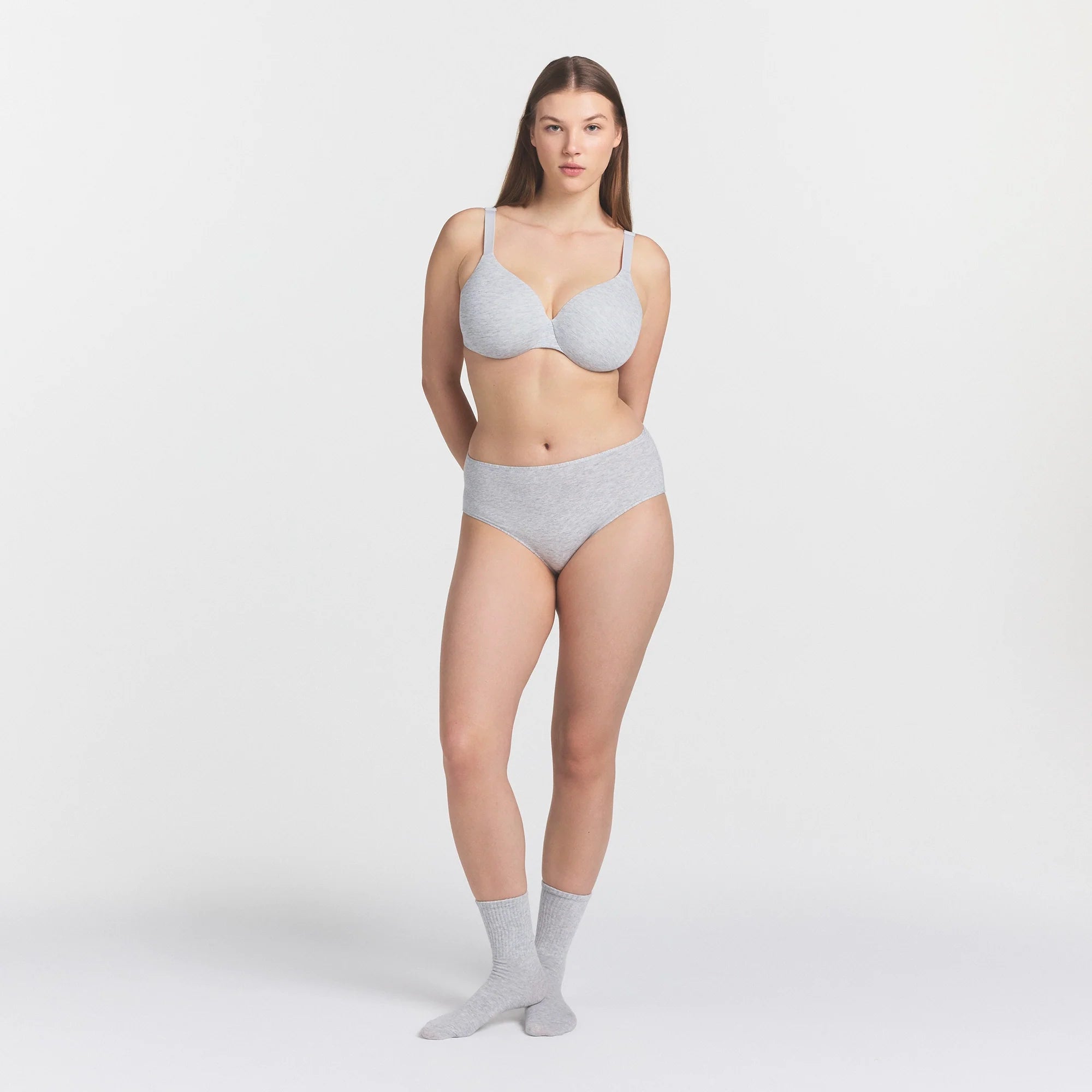 EVERYDAY COTTON FULL COVERAGE BRA | LIGHT HEATHER GREY