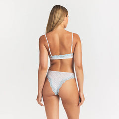 FITS EVERYBODY LACE SCOOP BRALETTE | SLATE PIN DOT PRINT