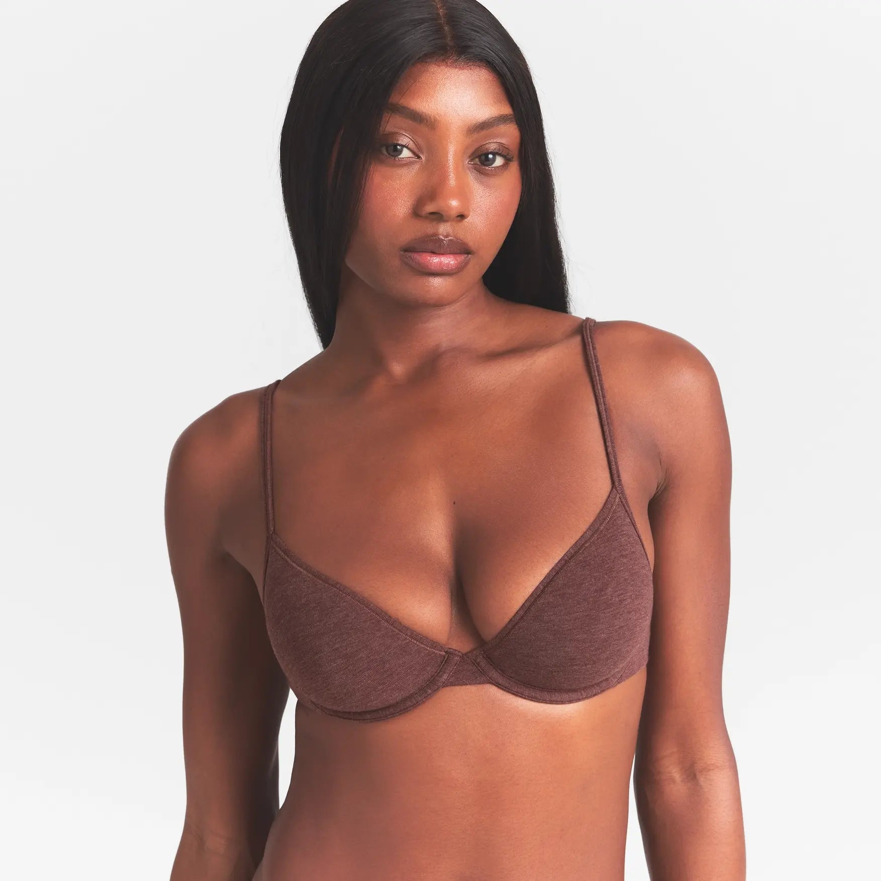 EVERYDAY COTTON UNLINED DEMI BRA | COCOA HEATHER