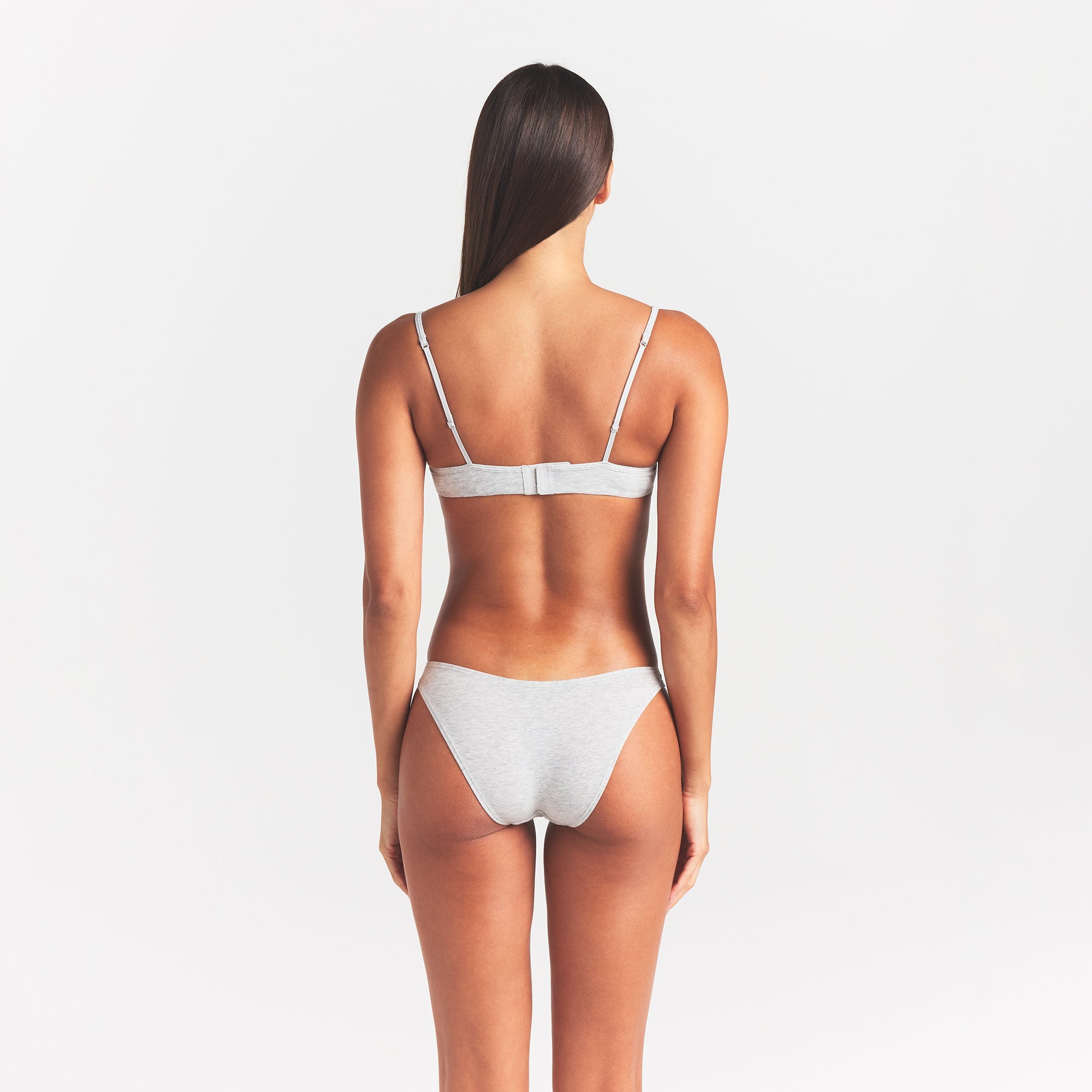 EVERYDAY COTTON UNLINED DEMI BRA | LIGHT HEATHER GREY