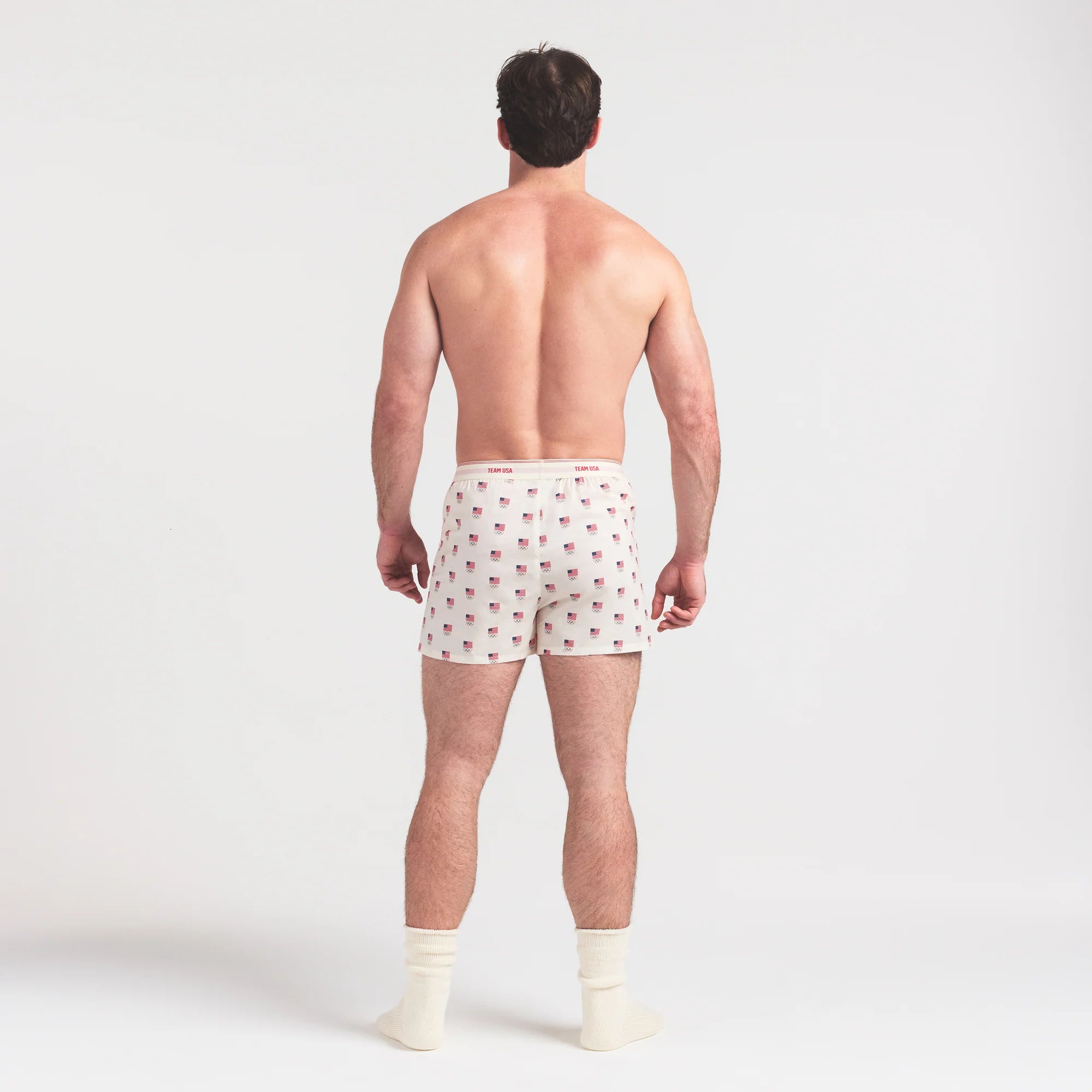 SKIMS FOR TEAM USA COTTON POPLIN MENS OLYMPIC BOXER | ECRU