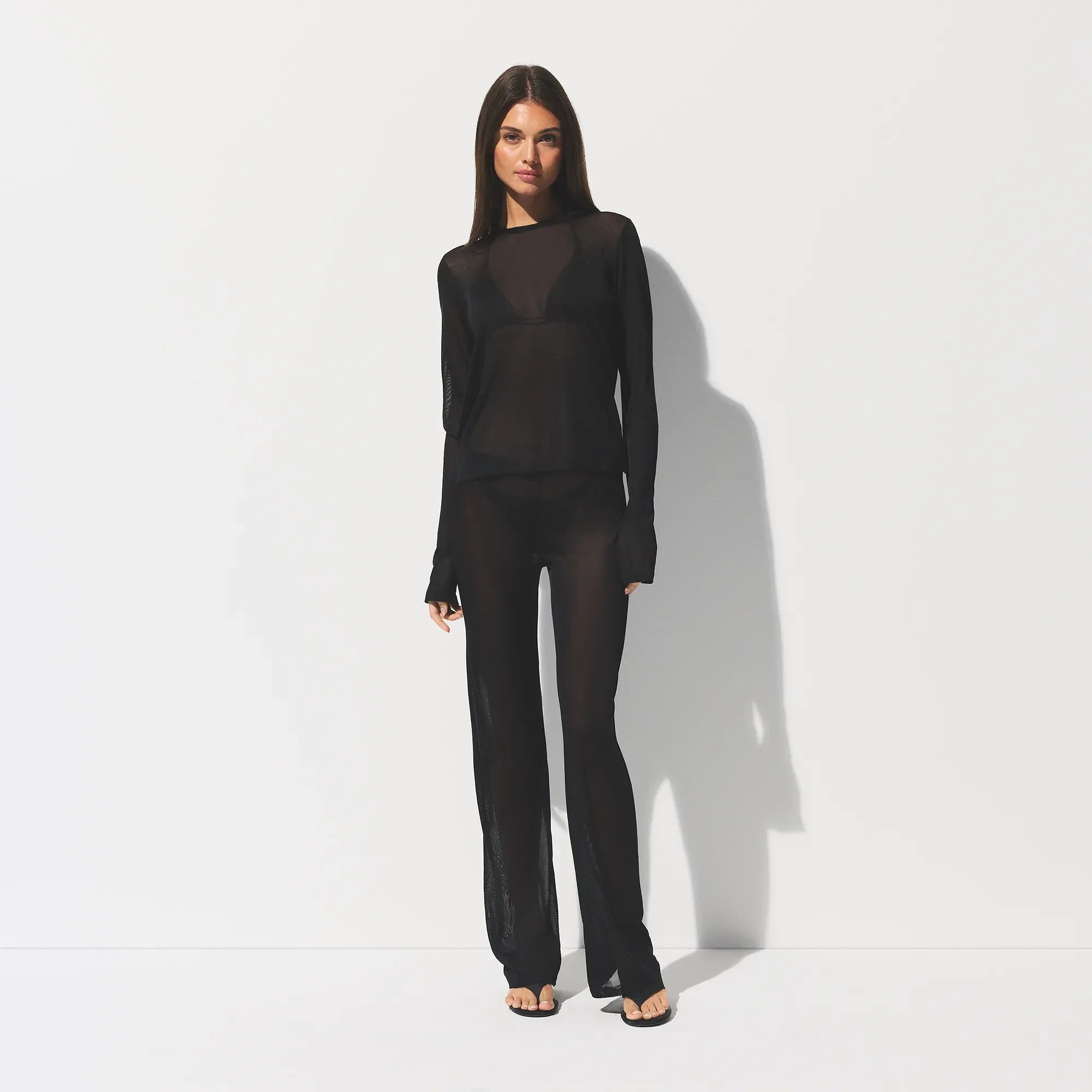 SLINKY KNIT LOW RISE PANT | OBSIDIAN