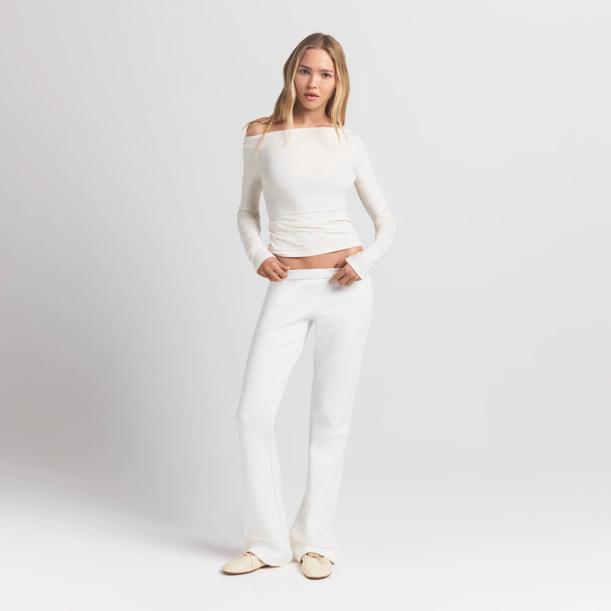 COTTON FLEECE SLIM PANT | MARBLE