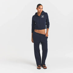 BOYFRIEND FLEECE STRAIGHT LEG PANT | NAVY