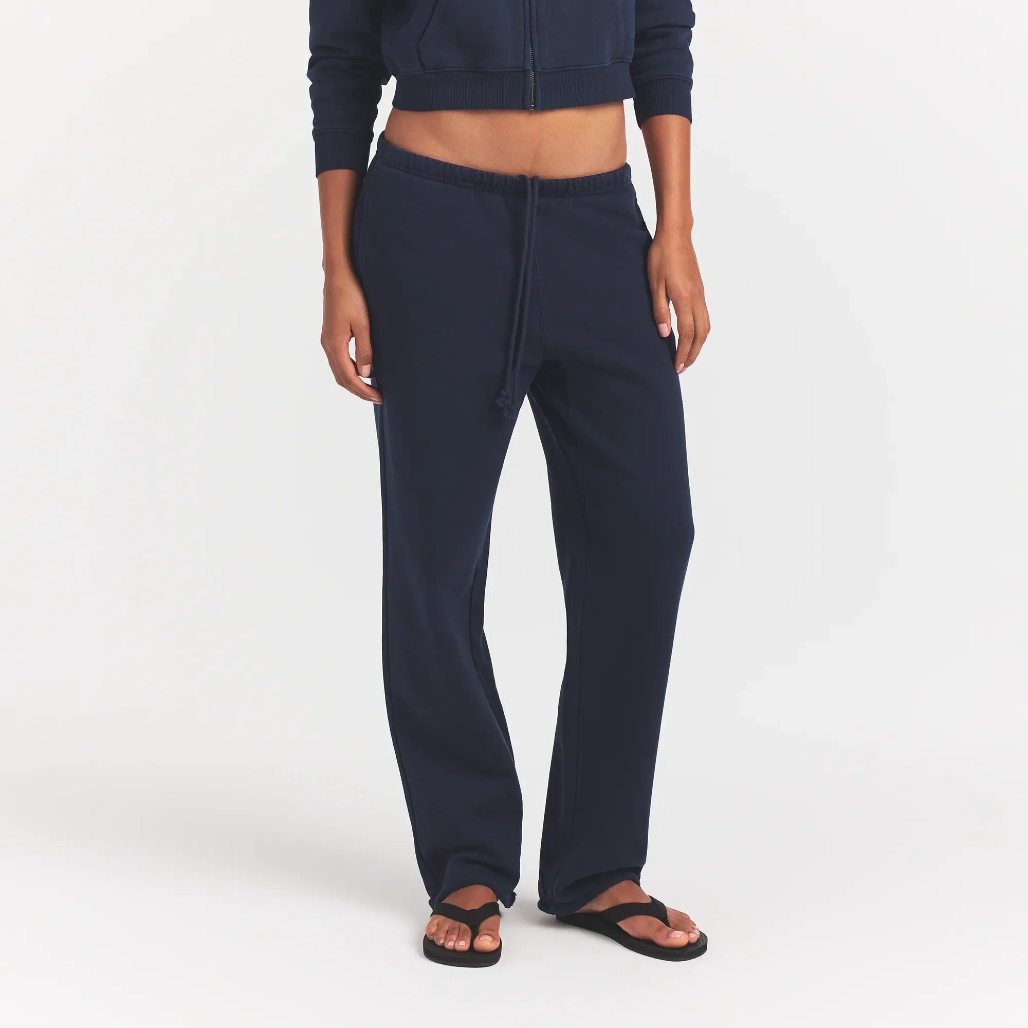BOYFRIEND FLEECE STRAIGHT LEG PANT | NAVY