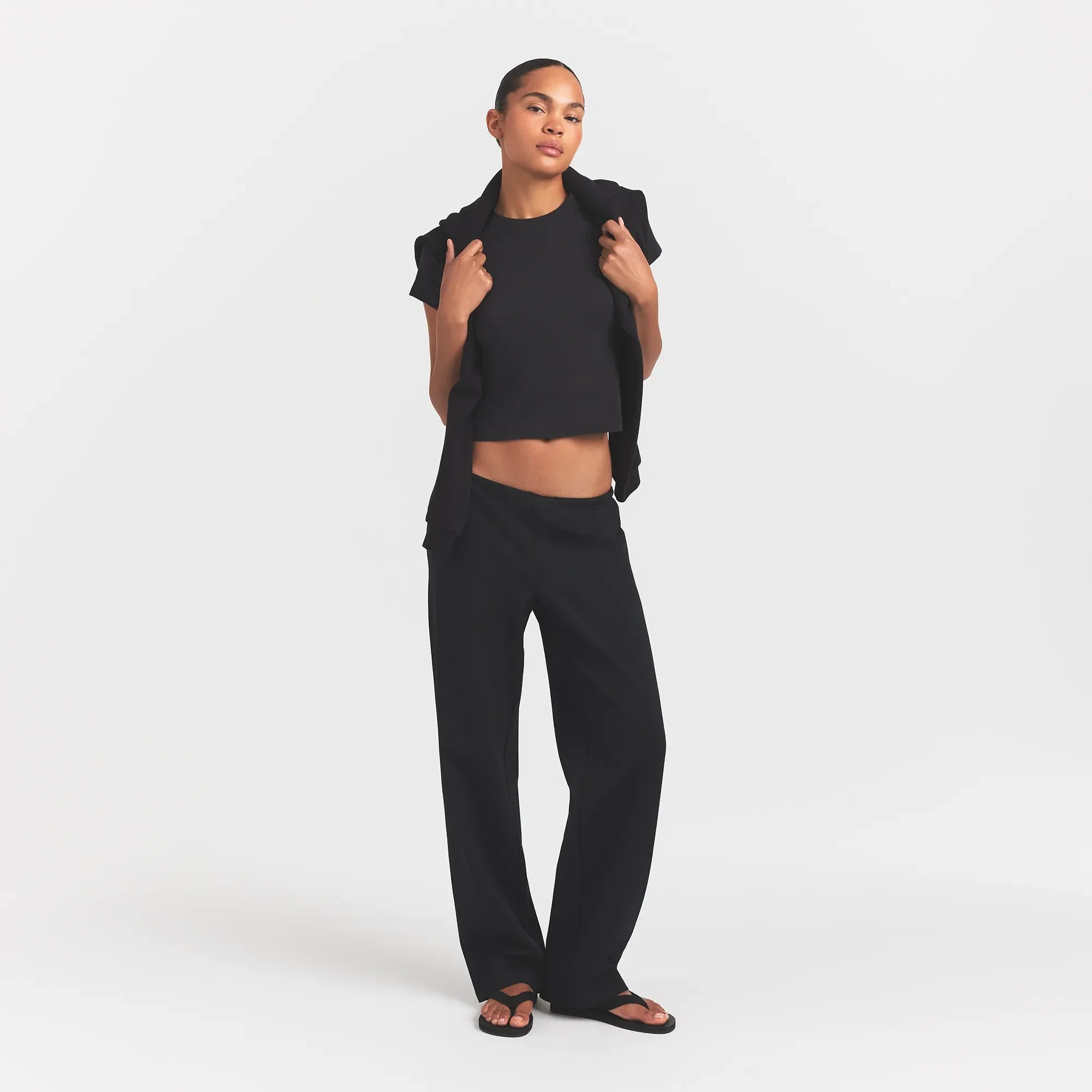 HEAVYWEIGHT CREPE STRAIGHT LEG PANT | OBSIDIAN
