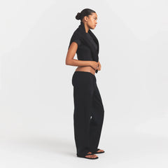 HEAVYWEIGHT CREPE STRAIGHT LEG PANT | OBSIDIAN