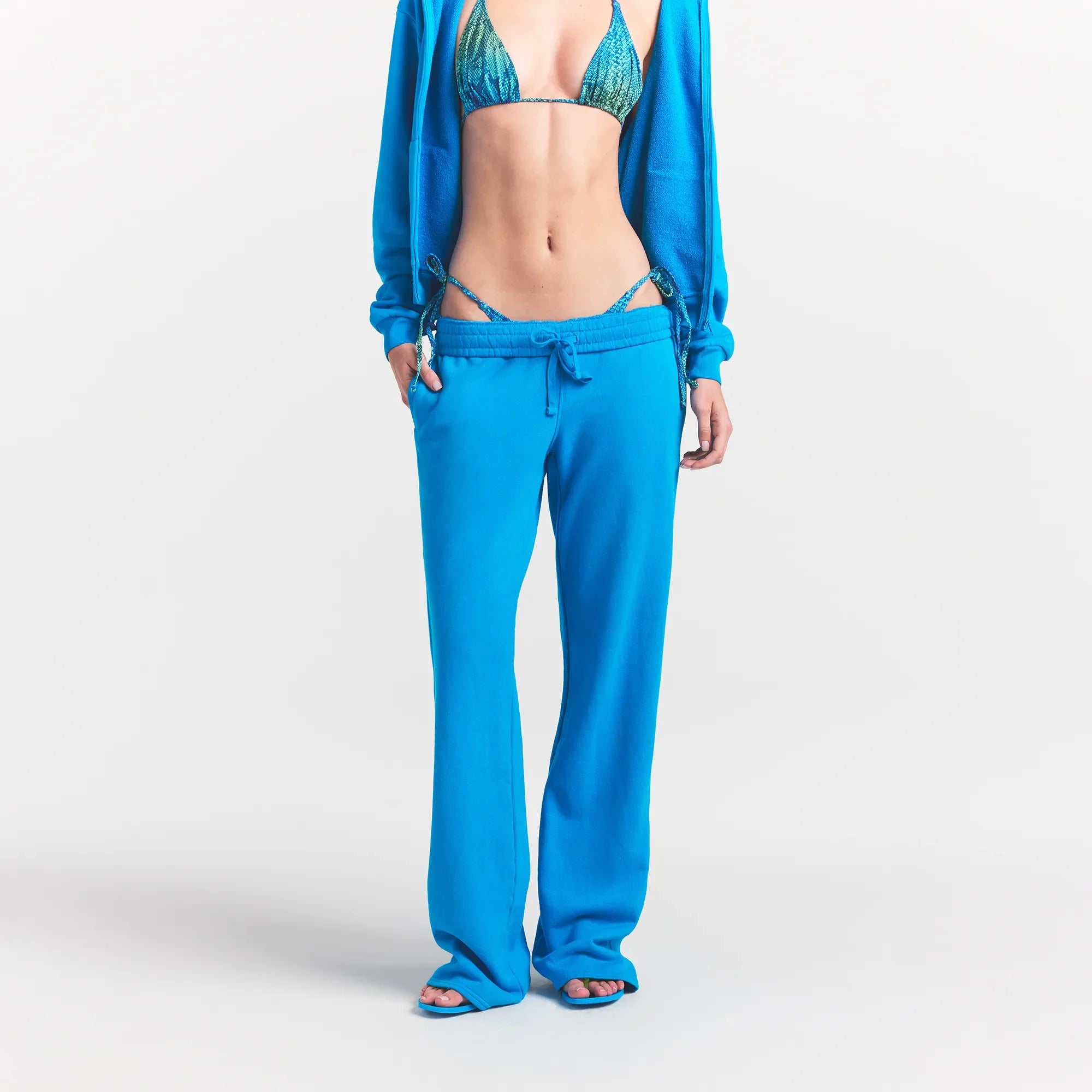 FRENCH TERRY STRAIGHT LEG PANT | CERULEAN