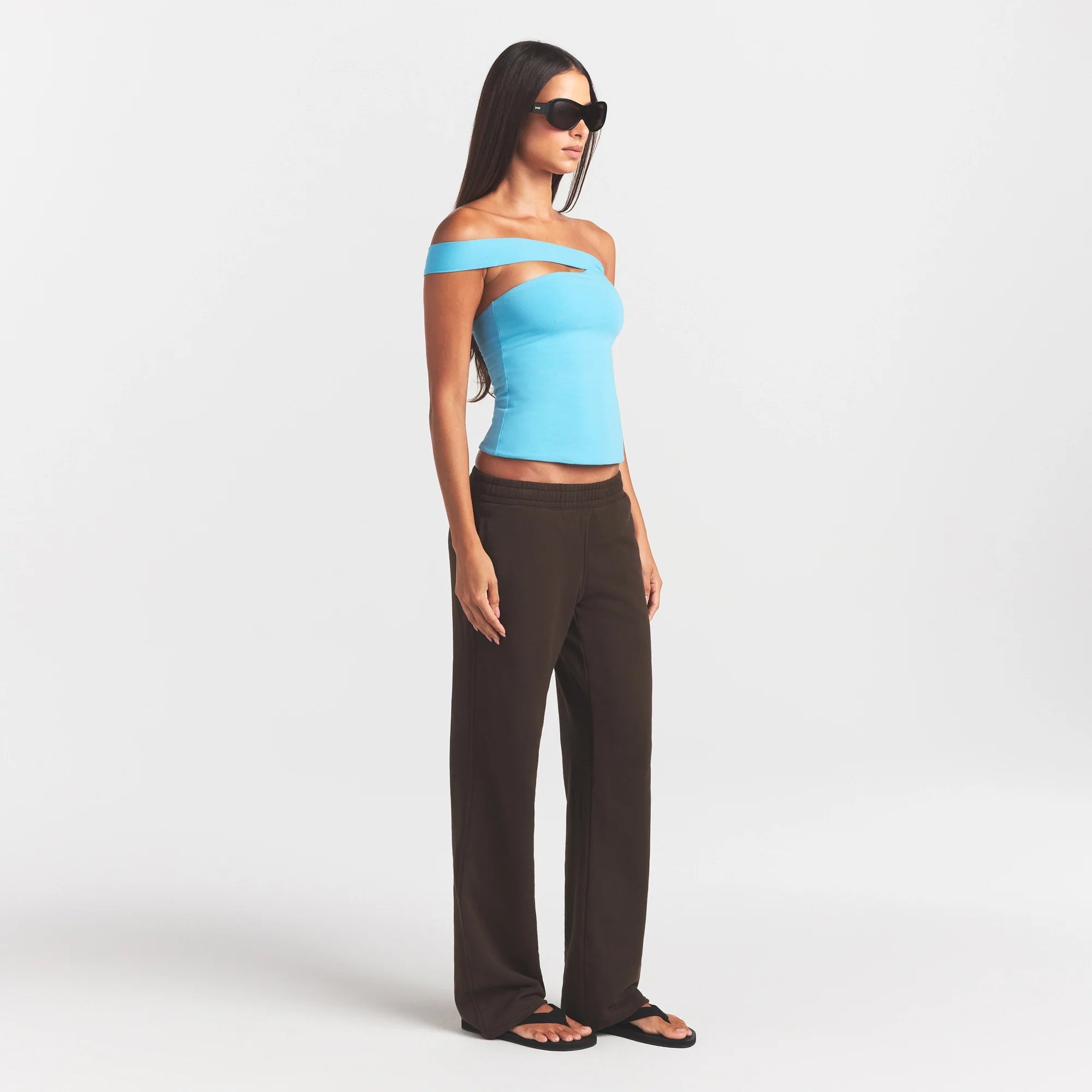 FRENCH TERRY STRAIGHT LEG PANT | ESPRESSO