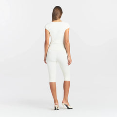 REFINED KNIT CAPRI | EGRET