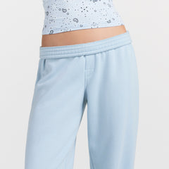 DRAPEY FRENCH TERRY CROPPED JOGGER | POWDER BLUE