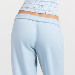 DRAPEY FRENCH TERRY CROPPED JOGGER | POWDER BLUE