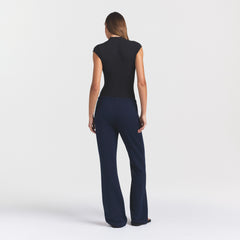 DRAPEY FRENCH TERRY STRAIGHT LEG PANT | NAVY