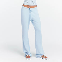 DRAPEY FRENCH TERRY STRAIGHT LEG PANT | POWDER BLUE