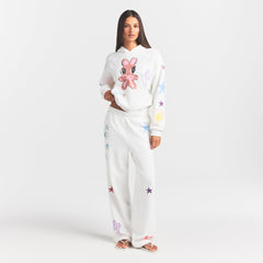 COTTON FLEECE CLASSIC STRAIGHT LEG PANT | MARBLE MULTI DOODLE PRINT