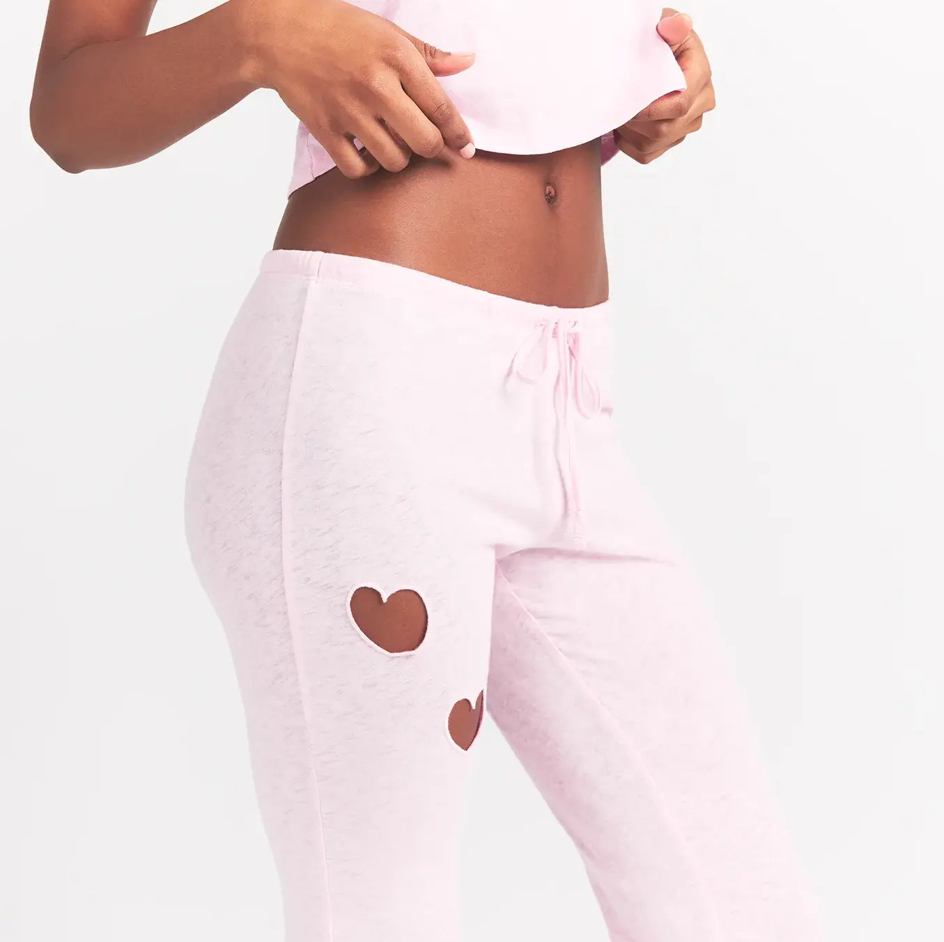 WORN IN JERSEY HEART STRAIGHT LEG PANT | BABY PINK