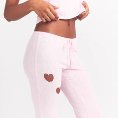 WORN IN JERSEY HEART STRAIGHT LEG PANT | BABY PINK