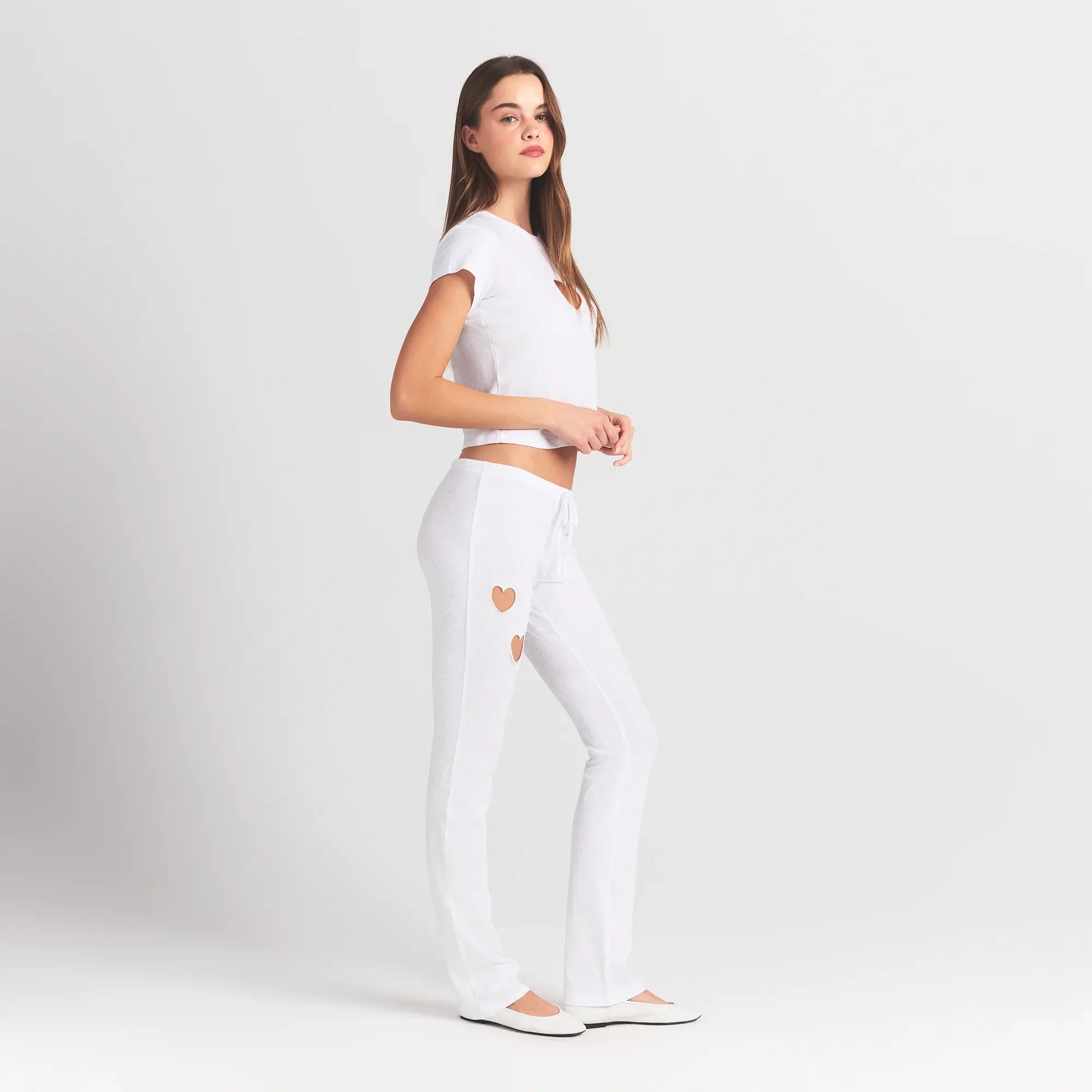 WORN IN JERSEY HEART STRAIGHT LEG PANT | SNOW