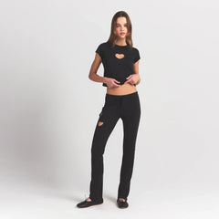 WORN IN JERSEY HEART STRAIGHT LEG PANT | WASHED ONYX