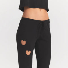 WORN IN JERSEY HEART STRAIGHT LEG PANT | WASHED ONYX