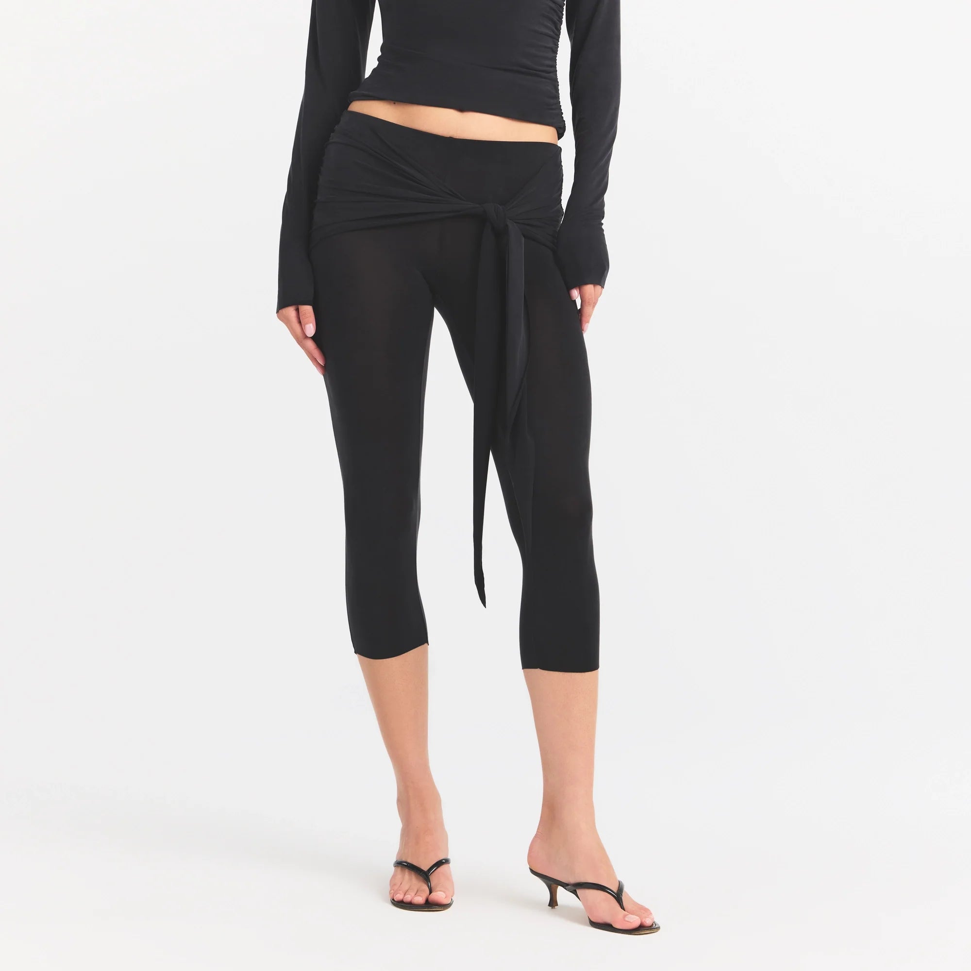CUPRO JERSEY WRAP CAPRI | OBSIDIAN