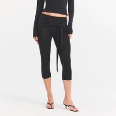 CUPRO JERSEY WRAP CAPRI | OBSIDIAN