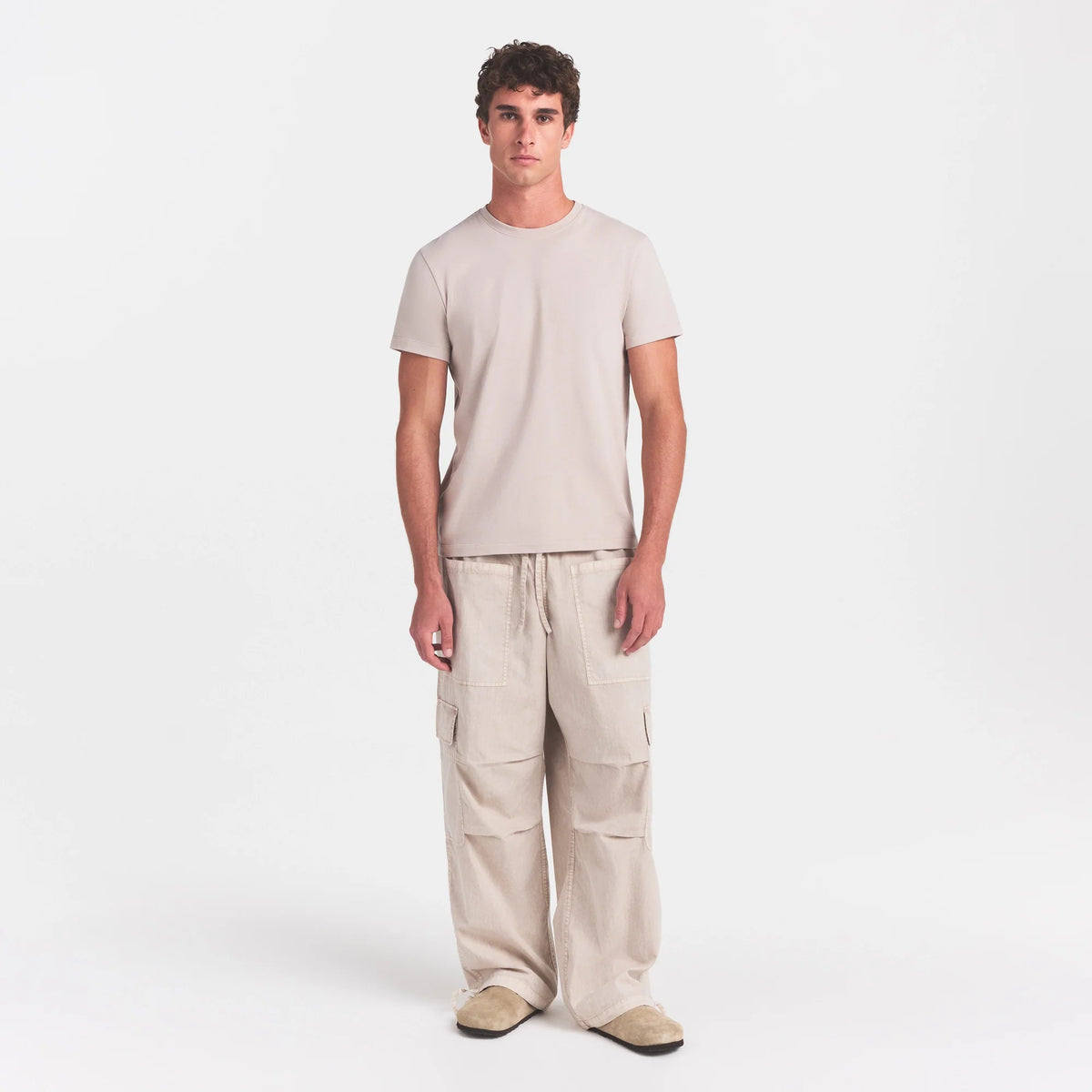 WOVEN MENS CARGO PANT | STONE