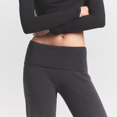 SWEATER KNITS FOLDOVER PANT | ASH