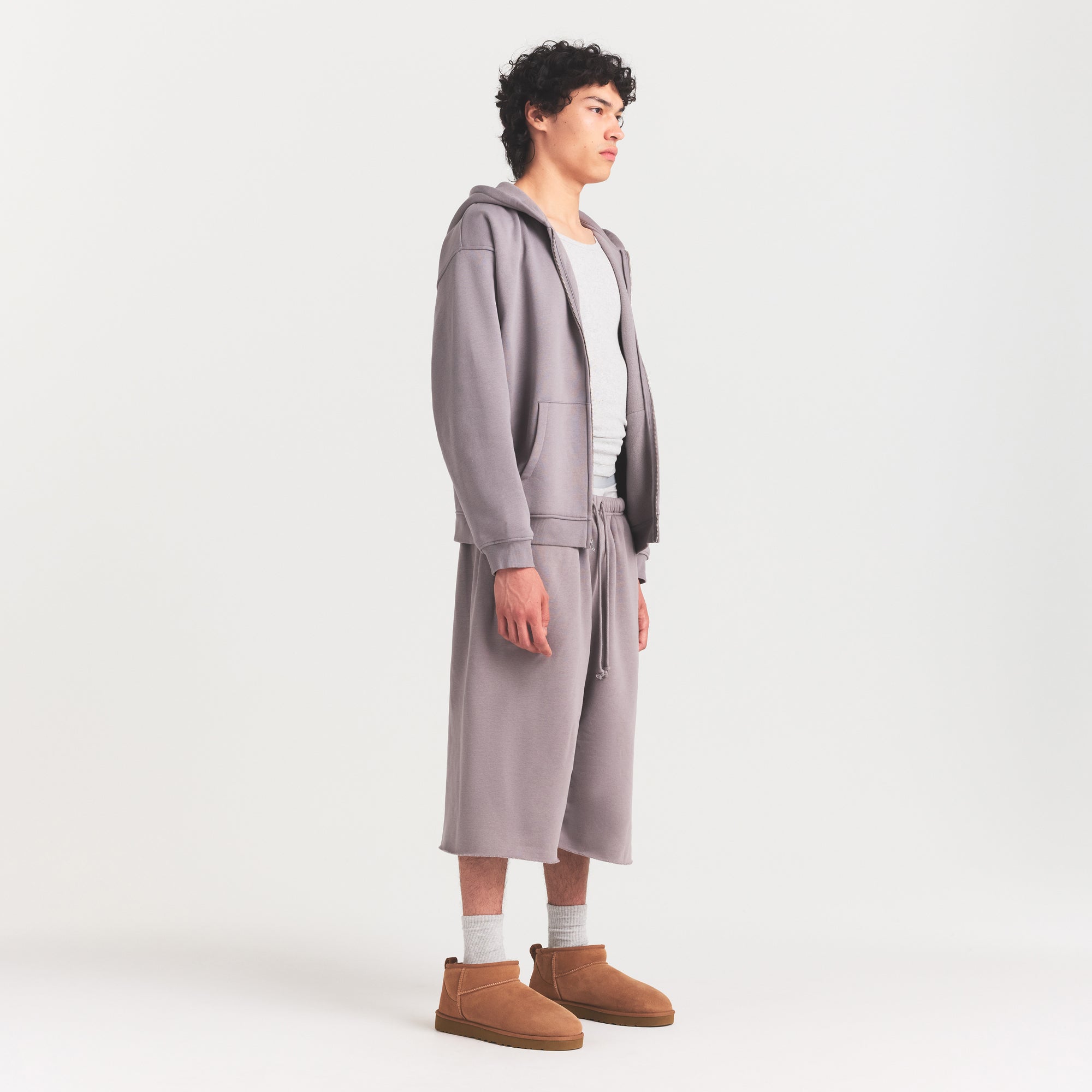 FLEECE LOUNGE MENS RELAXED LONG SHORT | SHADOW
