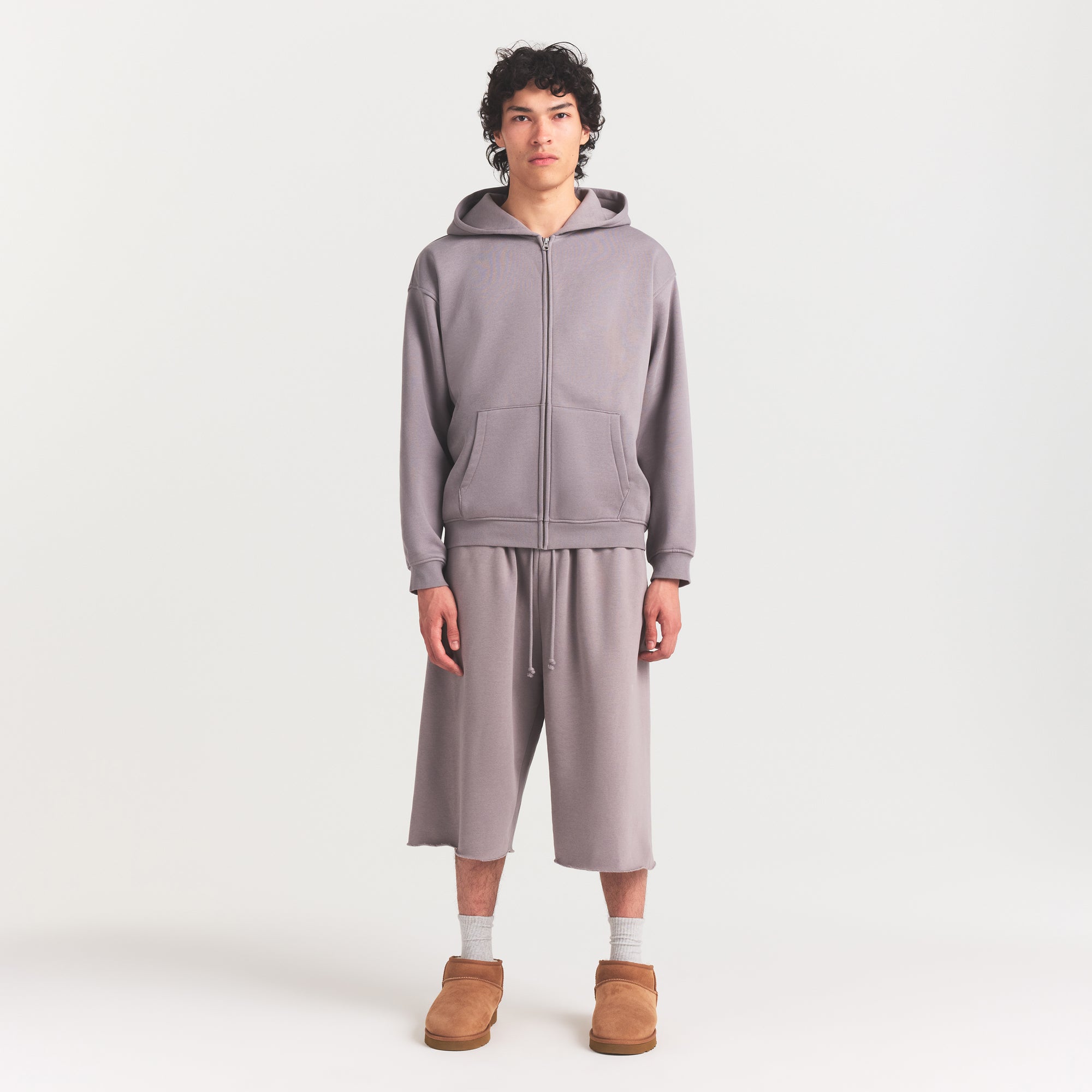 FLEECE LOUNGE MENS RELAXED LONG SHORT | SHADOW