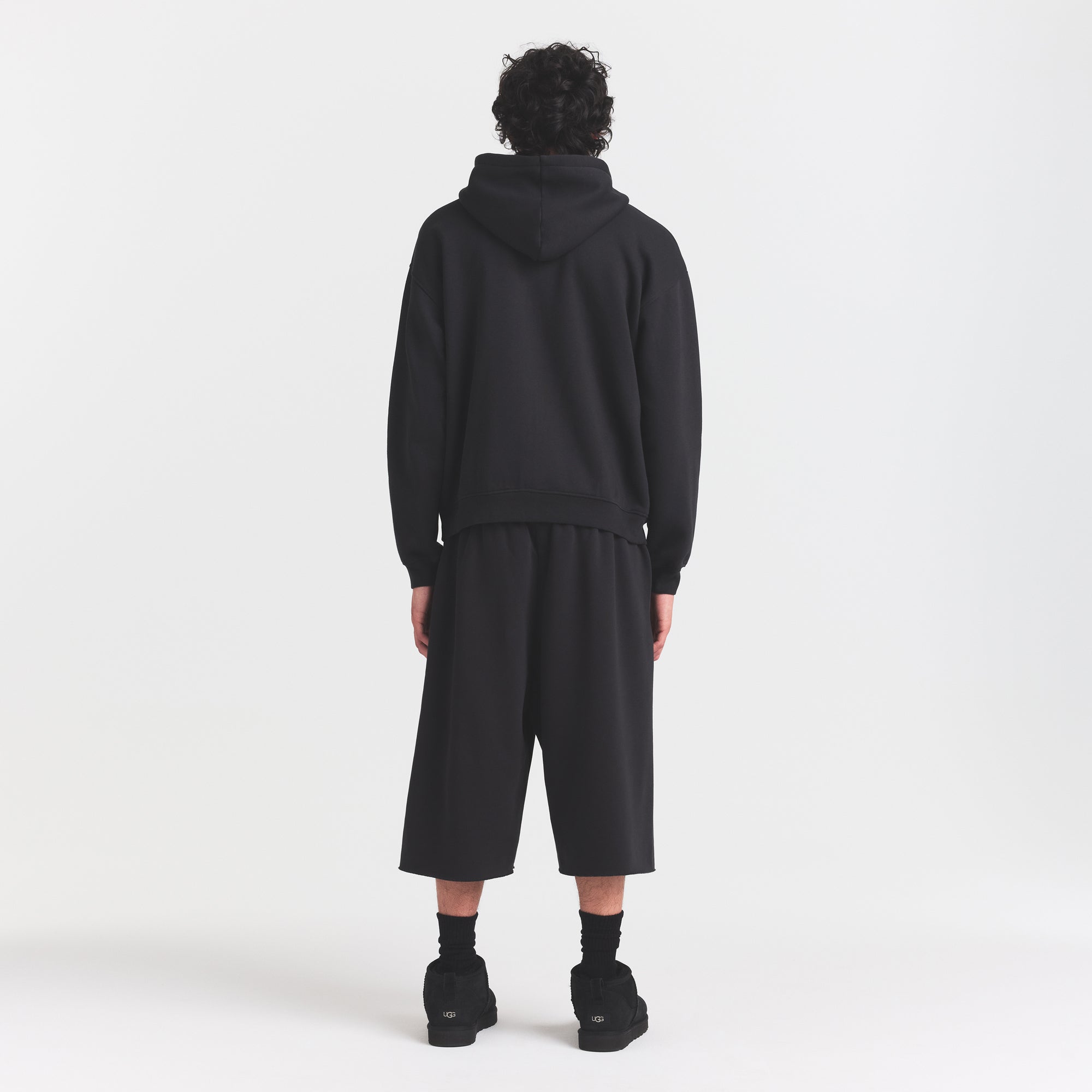 FLEECE LOUNGE MENS RELAXED LONG SHORT | WASHED ONYX