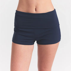 COTTON JERSEY FOLDOVER SHORT | NAVY