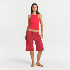 COTTON FLEECE LONG SHORT | WASHED RED