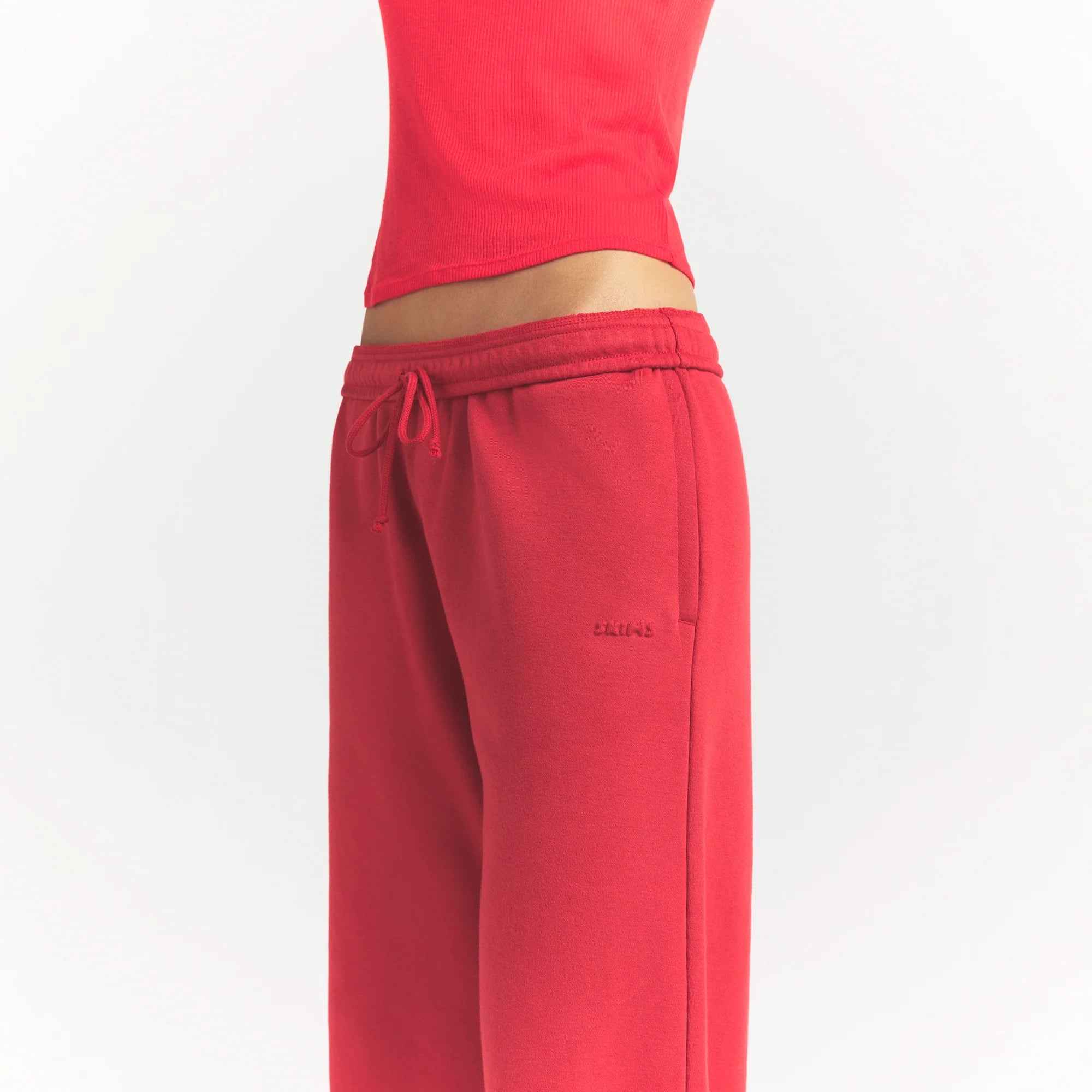 COTTON FLEECE LONG SHORT | WASHED RED