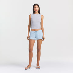 DRAPEY FRENCH TERRY SHORT | POWDER BLUE