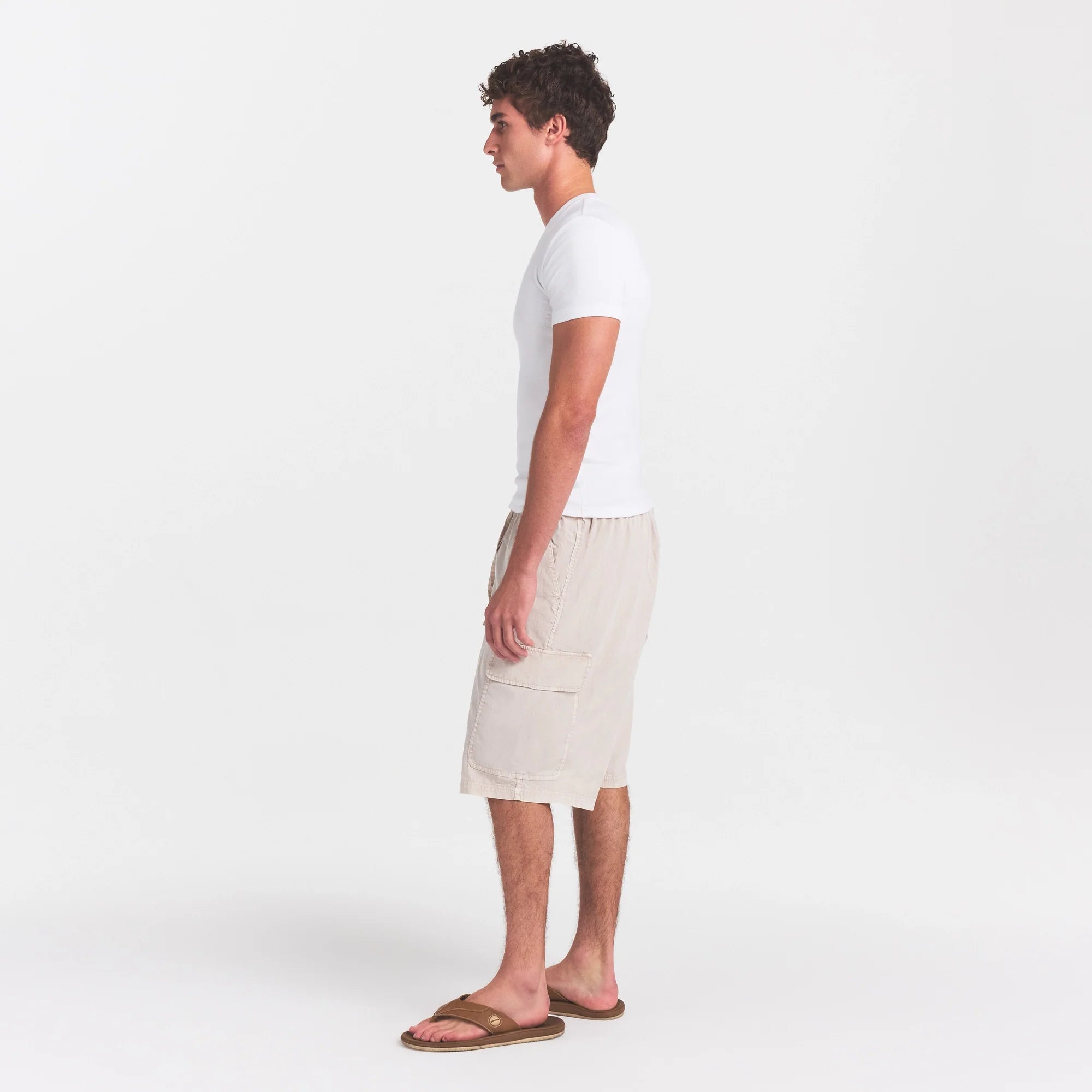 WOVEN MENS RELAXED CARGO SHORT | STONE