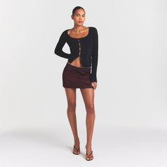 SATIN MINI SKIRT | CURRANT
