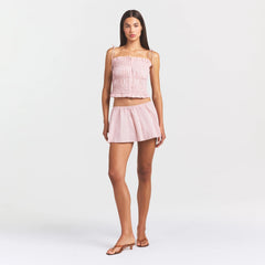 POPLIN APPAREL MINI SKIRT | DUSTY PINK