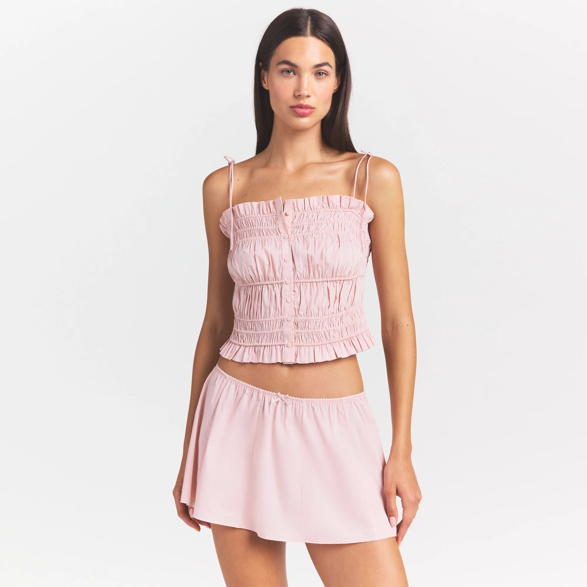 POPLIN APPAREL MINI SKIRT | DUSTY PINK