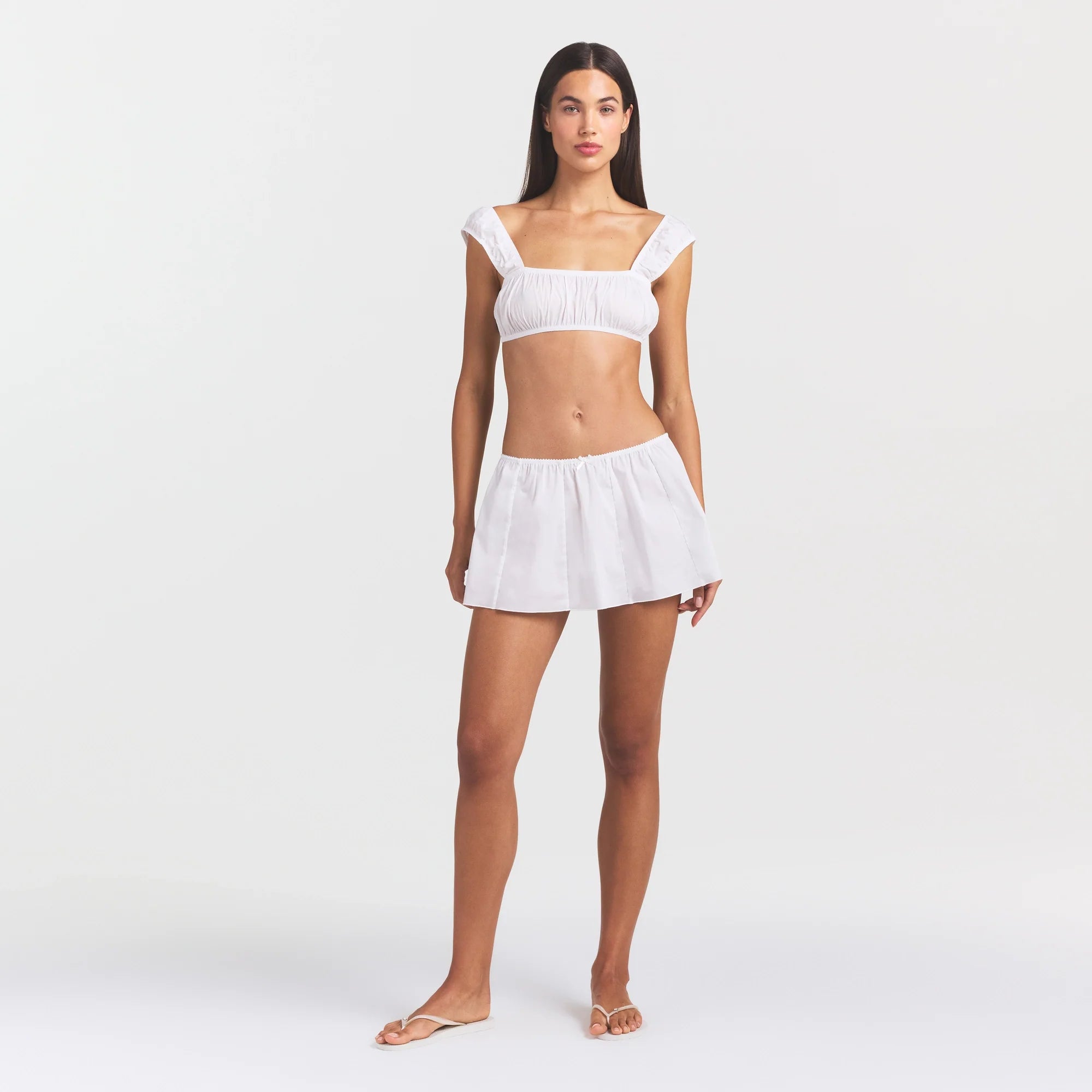 POPLIN APPAREL MINI SKIRT | SNOW