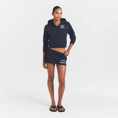 BOYFRIEND FLEECE MINI SKIRT | NAVY MEADOW OAK